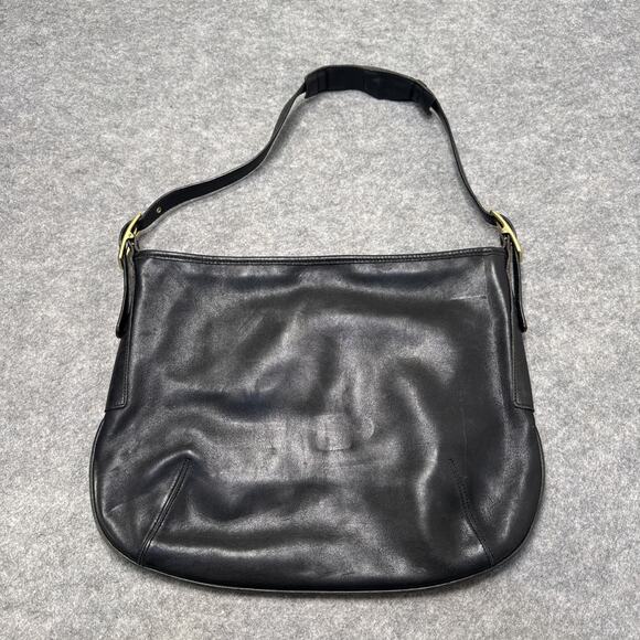 Vintage Genuine Coach 9213 Black Leather Shoulder BAG Medium Hobo - Picture 1 of 12